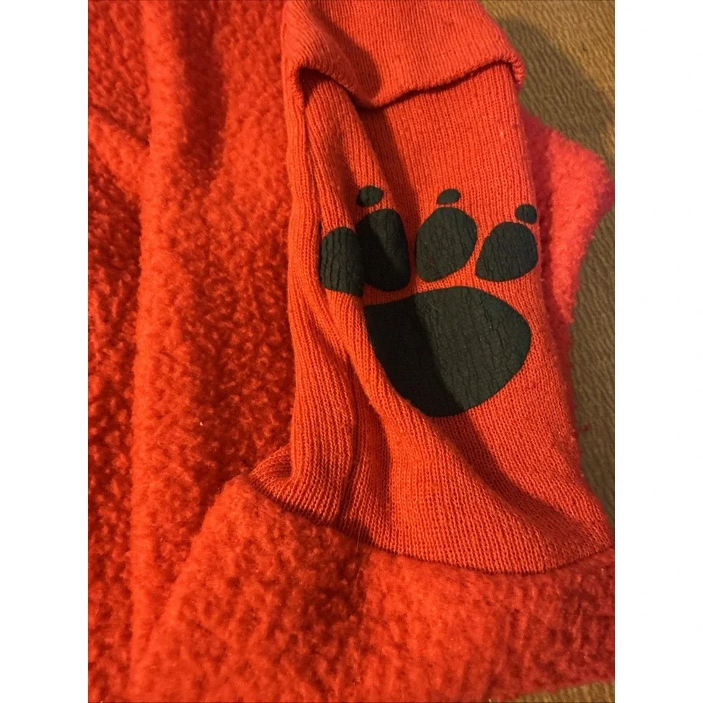Clifford The Big Red Dog Scholastic Zip Up Red Pajamas With Paw Prints Size‎ 4T